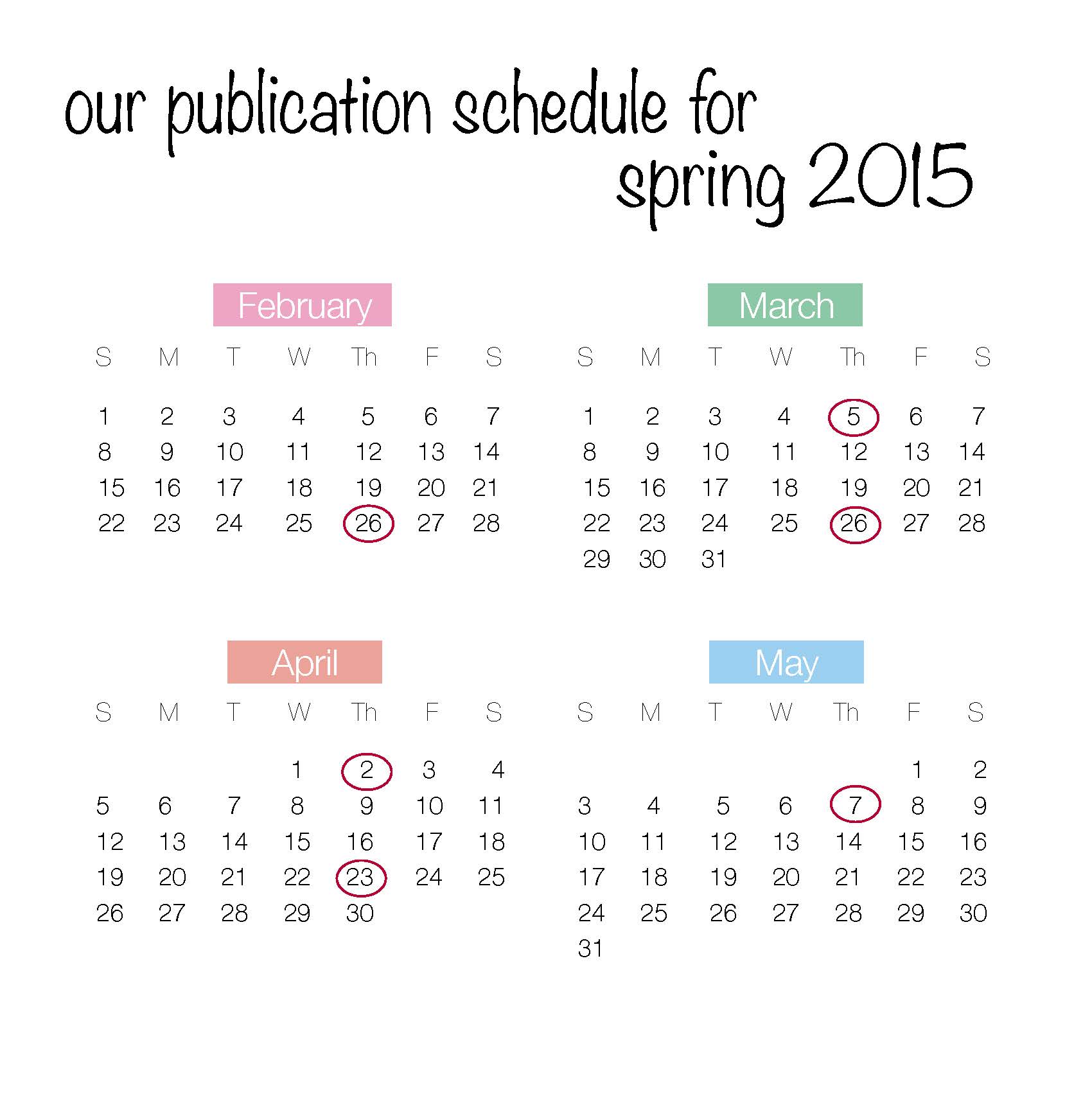 El Camino College Union Publication Schedule