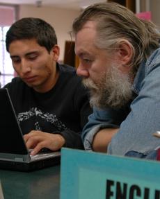 EC student Enddy Dumbrique receives tutoring assistance from John Shawstad, English, ESL, speech and journalism tutor; one of many tutors avilable to students on campus.