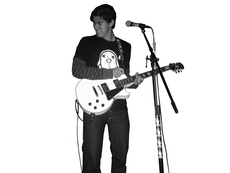 Derrick Sugimura, psychology major and electric guitarist is setting L.A. on electricity with his band Save Me Stereo
