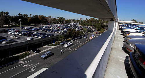 Parking lots overcrowded during the first week