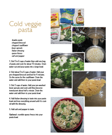 Cold veggie pasta
