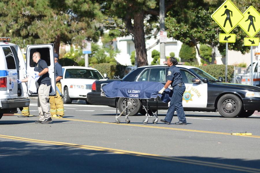California Highway Patrol officers investigate after a male was struck by a driver near Alondra Park on Manhattan Beach Boulevard 7:15 Tuesday morning. The male is a non-student, EC Police Chief Michael Trevis said in an email. 