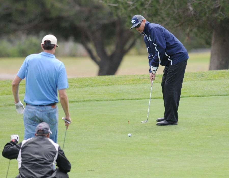Athletic Director Randy Totorp putts at the 28th Annual Golf  Classic on Friday at the Los Verdes Golf Course in Rancho Palos Verdes. The annual event raises money for the athletic programs at El Camino. Photo credit: John Fordiani