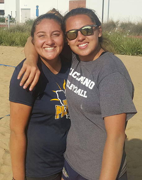 El Camino's beach volleyball team begins action this Friday and freshman Brooklyn Rubio (left) and sophomore Jewel Yandall (right) are prepped for the season. Photo credit: Phil Sidavong