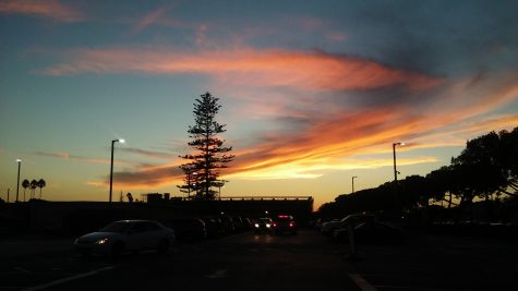 Evening sky over El Camino football field