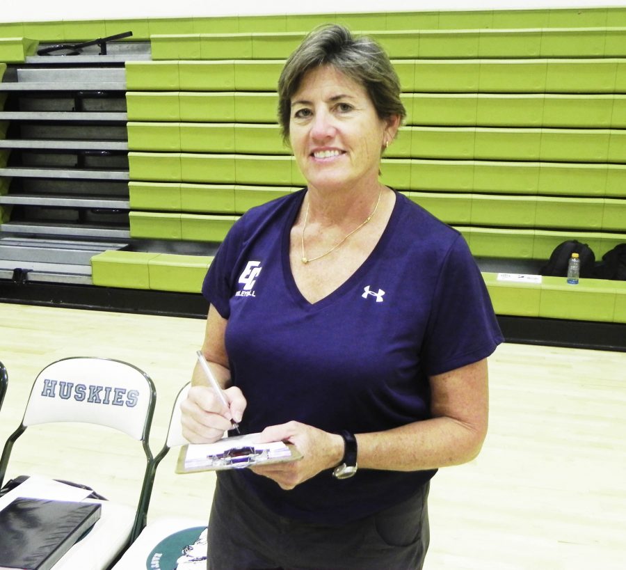 EC womens volleyball head coach Le Valley Pattison poses before the match against the East Los Angeles College Huskies on Wednesday, Oct. 26. Pattison announced her retirement from the indoor team last Wednesday and will play her final regular-season home game next Friday. Photo credit: Phil Sidavong