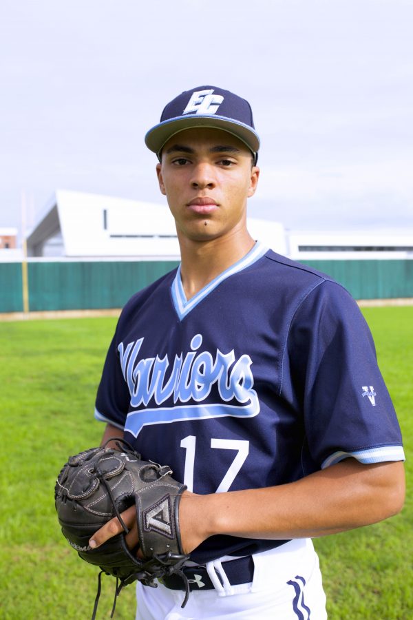 Cassius Hamm, 20, kinesiology major and starting pitcher for the Warriors is increasingly building his momentum as the spring season unfolds. Photo credit: Jorge Villa