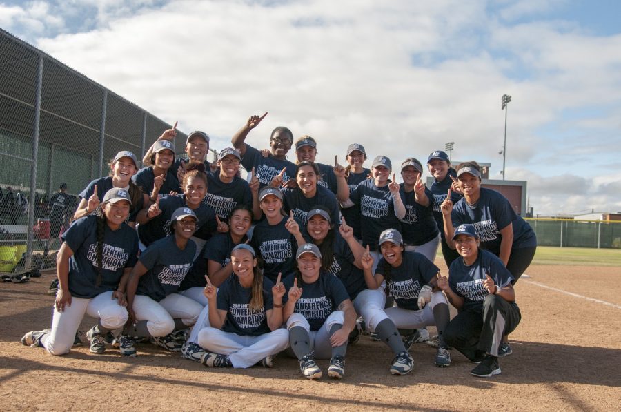 El Camino secured a confernce title with a 3-1 win over Long Beach City College on Tuesday, April 18 at the EC softball field. Photo credit: Osvaldo Deras