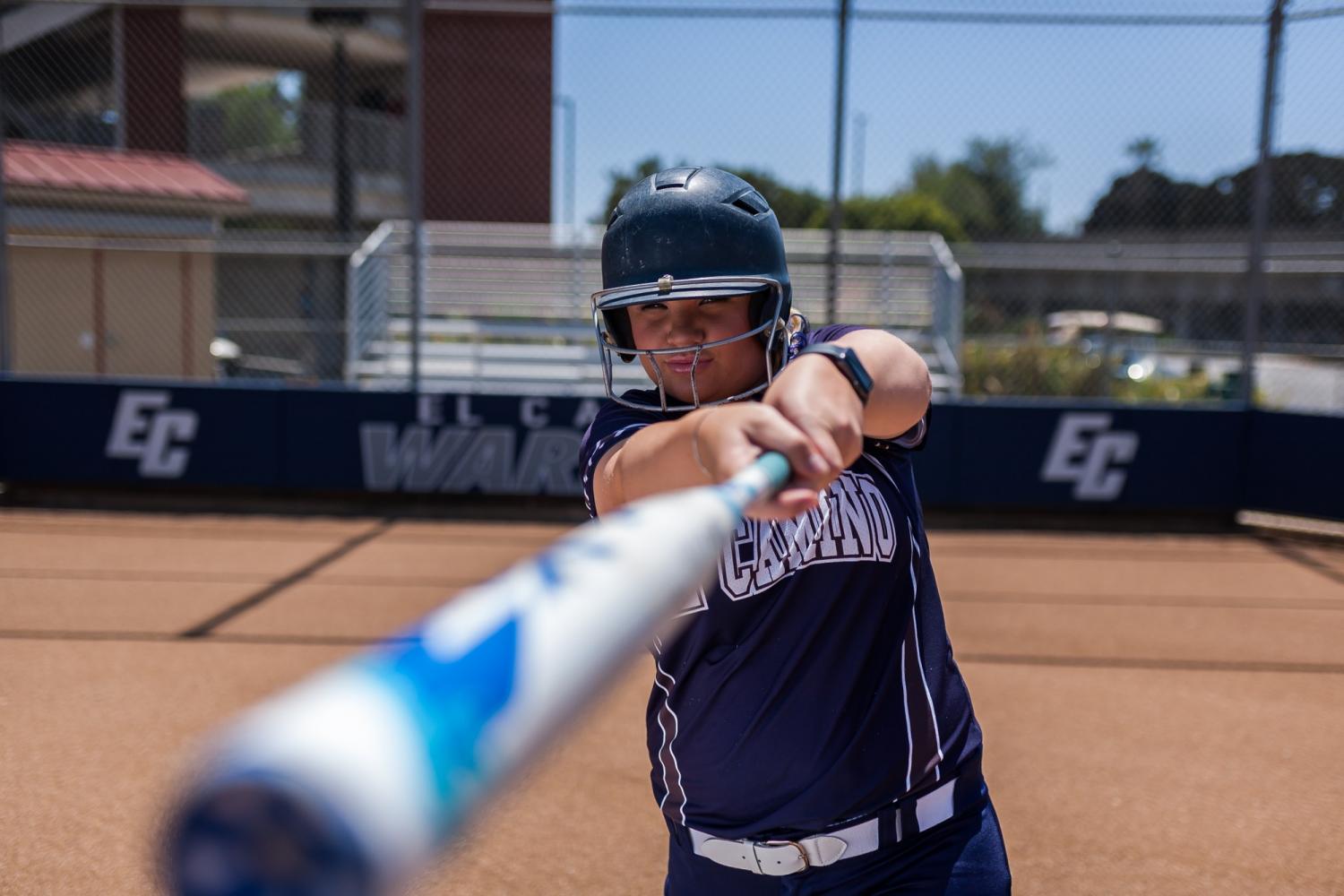 Sophomore first baseman Kamryn Fisher earned Honorable Mention from the California Community College Athletic Association. Photo credit: John Lopez