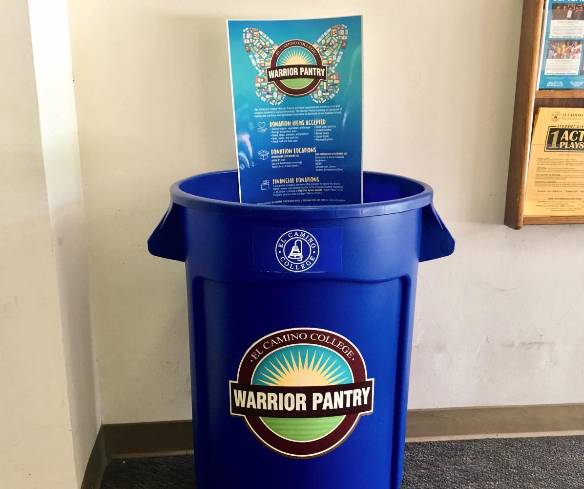 One of the several donation bins located inside the Schauerman Library. Photo credit: Alissa Lemus
