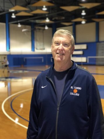 Steve Shaw, head coach for EC Warriors womens basketball has been coaching for twenty seasons at EC. Photo credit: Ryan Guitare