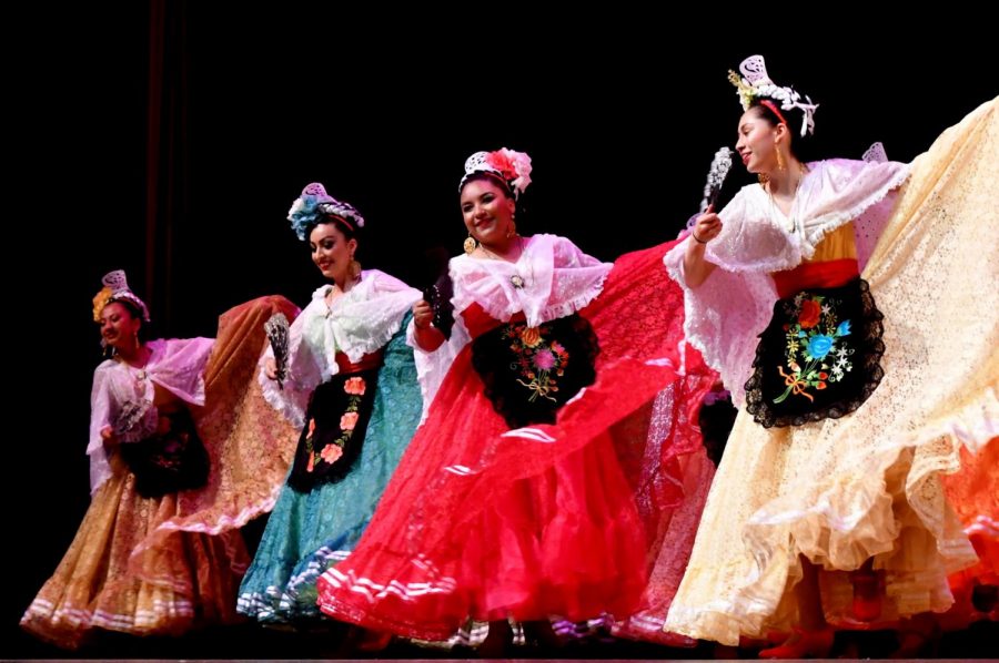 The Nuestras Raíces dance ensemble  performs at the Marsee Auditorium on Tuesday, May 1. Photo credit: Jack Kan