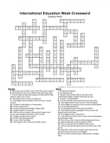 Need a break? Try this crossword puzzle put together by El Camino #39 s