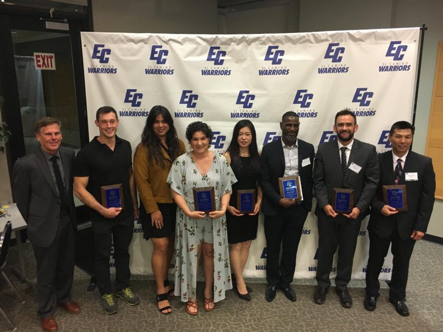 The newest members of the El Camino College Athletic Hall of Fame were inducted and honored Thursday, May 23, in the East Dining Room at El Camino College. The Athletic Hall of Fame class of 2019 includes 14 inductees and one team. Photo credit: Melanie Chacon