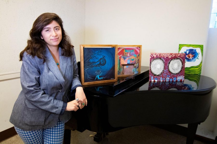 Leilani Padilla, 22,  is an artist, musician, poet and aspiring microbiologist. Art pieces left to right: “In the Shadows”, “The House with the Face”, “What Anxiety Feels Like” and “phiSHbrol”.  “My dream is to change the world and to do that with the gifts that I was given.” Padilla said. Rosemary Montalvo /The Union