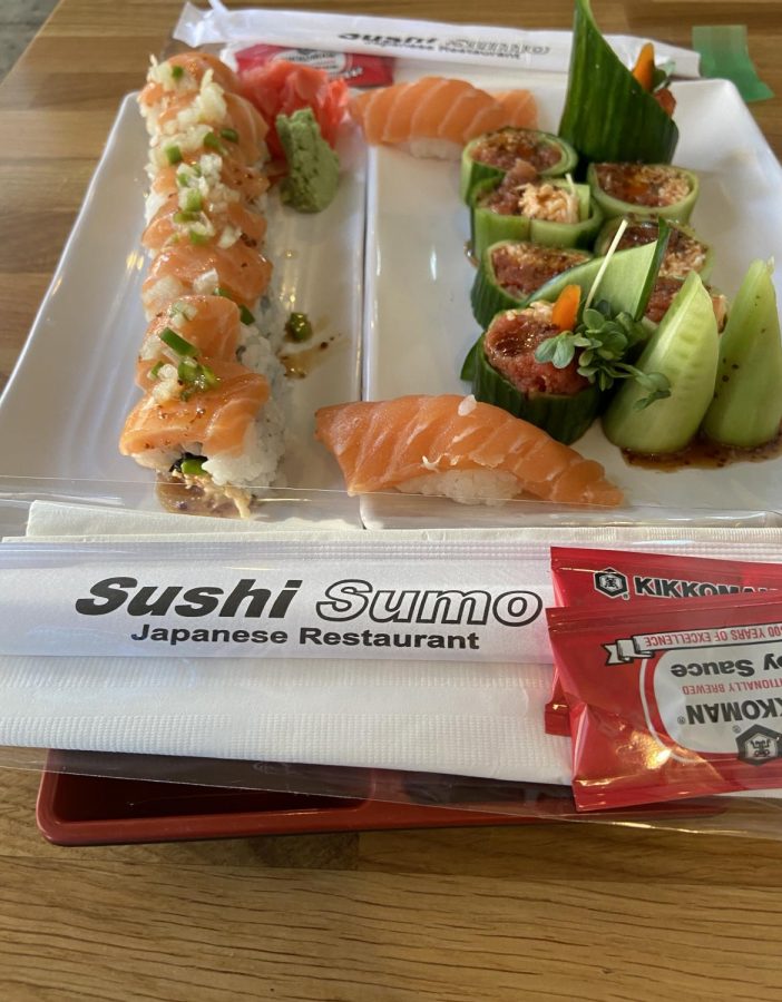 Sushi sumo is another restaurant currently only offering outdoor dining. This restaurant serves the freshest sushi with amazing flavors. The Steves roll (left) and The Gardena roll (right) are two of the most popular rolls at Sushi Sumo. (Elisa Albarran/ Warrior Life)