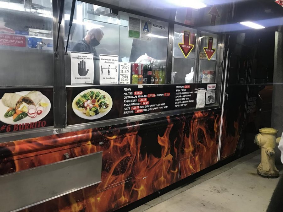 The menu of Rico’s Tacos food truck, located in Torrance on Friday, Nov 20. (Photo by Margarita Sipaque/ Warrior Life)