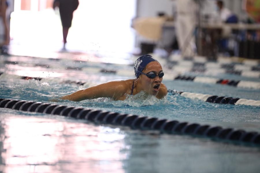 Freshman+Lulu+Acuesta+competing+in+the+womens+100m+butterfly+during+a+dual+meet+at+the+ECC+Aquatics+Center+on+Friday%2C+March+4.+Acuesta+placed+second+in+her+heat+with+a+time+of+1%3A15.19.+Greg+Fontanilla+%7C+The+Union.