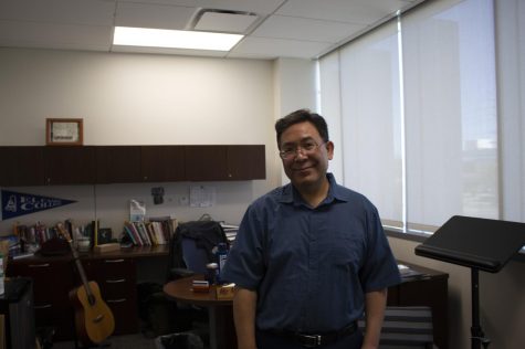 Ross Miyashiro stands for a photo at his office in the new administration building on Feb.28,2022. Ross Miyashiro is the Vice Presdident of Student Services at ECC and played a big part in helping the SJC and the BSSC get started. Photo by Delfino Camacho.