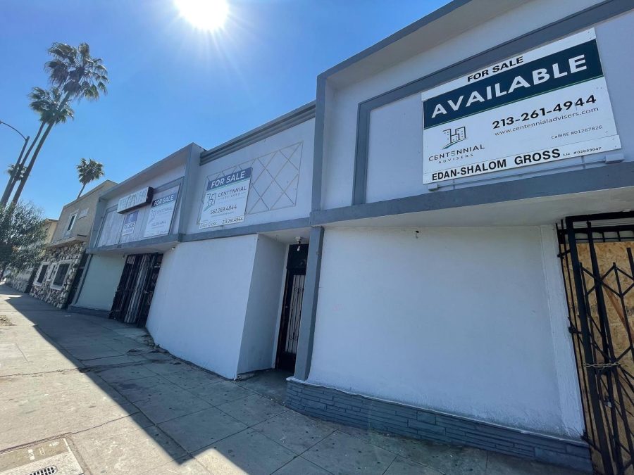 Three storefronts now for sale in South Central Los Angeles on Wednesday, March 9, 2022. On Sept. 22, 2020 Juan Hernandez, a 21-year-old El Camino College student, came to his job here as a 