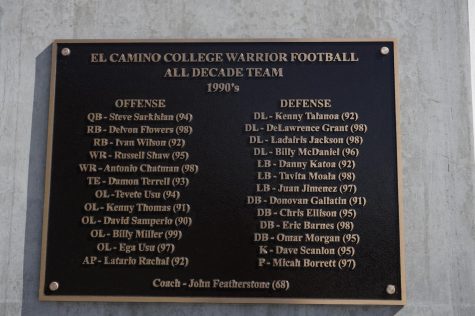 El Camino College Defensive Line Coach Ken Talanoa was named to the El Camino College All Decade team in 1990. In 2014, he was inducted into the ECC Athletic Hall of Fame. (Greg Fontanilla | Warrior Life)