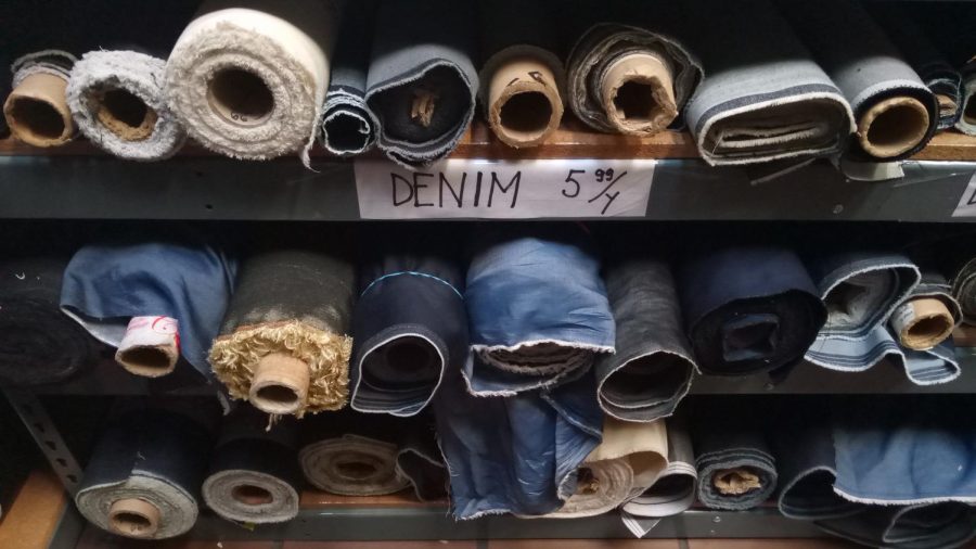 A wide variety of denim is available for $5.99 per yard at SAS Fabrics in Hawthorne. SAS Fabrics is the largest family-owned fabric store in the South Bay. (Elsa Rosales | Warrior Life)