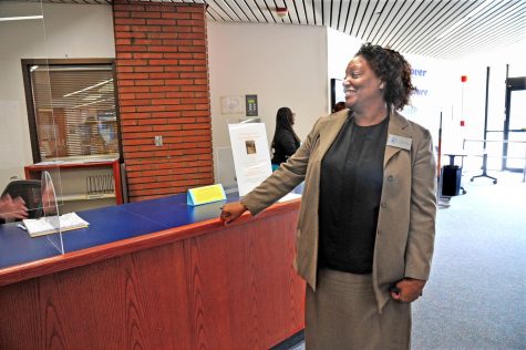 El Camino College President Brenda Thames visits some of her favorite areas of the college campus, including the Schauerman Library. This summer will be one year since Thames was named El Camino College president.(Gary Kohatsu | Warrior Life)