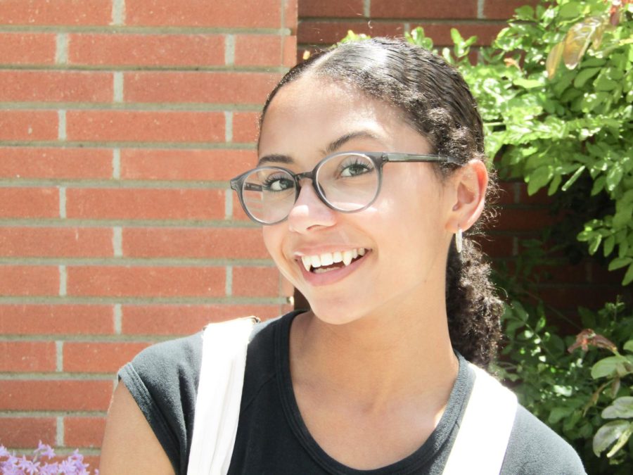 Olivia Sullivent wears her vampire fangs from the Disney Launchpad short film Growing Fangs at El Camino College on April 28, 2022. Olivia has appeared in over 200 commercials, including Ford Motor Companys We Lead. (Sharlisa Shabazz | Warrior Life)