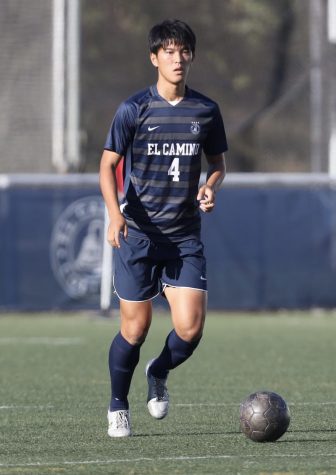 Haruki Utsumi during an Oct. 18 game against Pasadena City. El Camino defeated Pasadena 5-0 in a South Coast Conference matchup, and will face East Los Angeles at home in conference play on Friday, Oct. 21 at 4 p.m. (Greg Fontanilla | The Union)