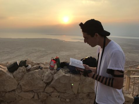 Praying atop the Masada Fortress on Thursday, Aug. 2, 2018, in Israel. (Photo courtesy of Ethan Cohen)