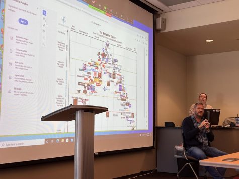 Outreach Librarian Camila Jenkin explains the use of The Media Bias Chart on Nov. 2 at El Camino College. The Media Bias Chart visualizes political bias and credibility among news organizations.