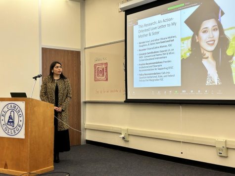 Dr. Cindy R. Escobedo, PhD, during a speaking engagement at the Social Justice Center on Wednesday, March 16. Greg Fontanilla | The Union