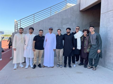 El Camino College Muslim Student Association members host the Eid prayer at Murdock Stadium on Friday, April 21. Around 5,000 Muslims from the South Bay and Los Angeles area come to celebrate one of their biggest holidays, Eid al-Fitr. (Nindiya Maheswari | The Union)