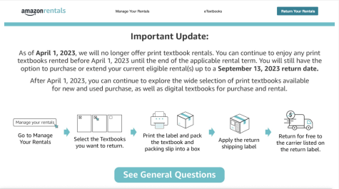 Screenshot of Amazon's statement on textbook rentals.