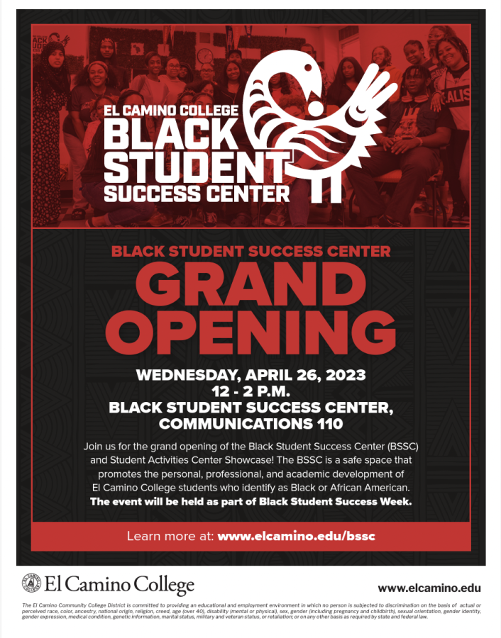 A screenshot of the Black Student Success Center Grand Opening flyer.