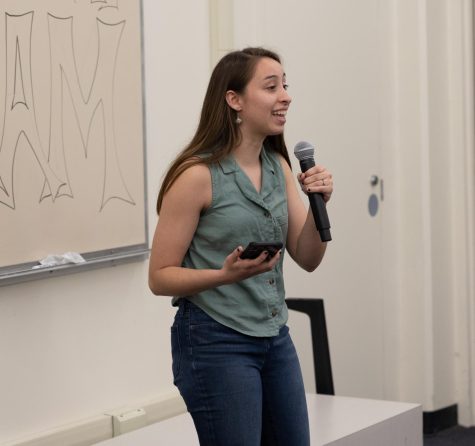 Squid Bacon tied for second place at the fifth annual Poetry Slam event at the Social Justice Center on April 27. Bacon's poem explored the theme of life with ADHD. (Khoury Williams | The Union)