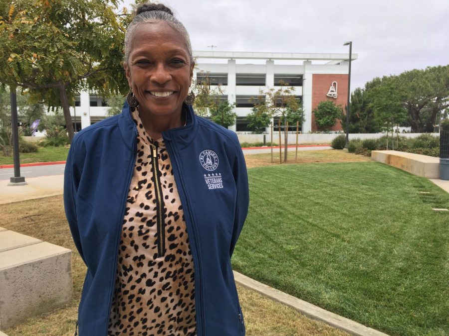 Assistant Director of Veteran Services Brenda Threatt poses for a photo in front of what will become the new Veterans Circle in front of the Student Services Building, on May 17, 2023. (Photo by Raphael Richardson | The Union) Photo credit: Raphael Richardson