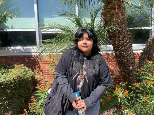 Biology major Angeline Granados, 20, said parking is not "too bad" for her as she spoke to The Union on at El Camino on Wednesday, Aug. 30. Granados, who goes by she/them pronouns, said she intentionally arrives early to avoid any parking stress. ( Emily Gomez | The Union)