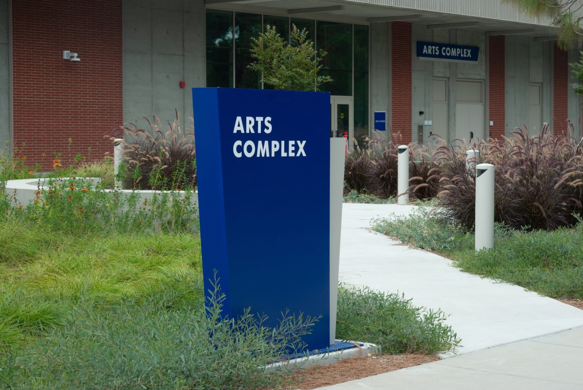 Arts Complex sign outside the new building at El Camino College on Friday, Sept. 8. (Osvin Suazo | The Union)