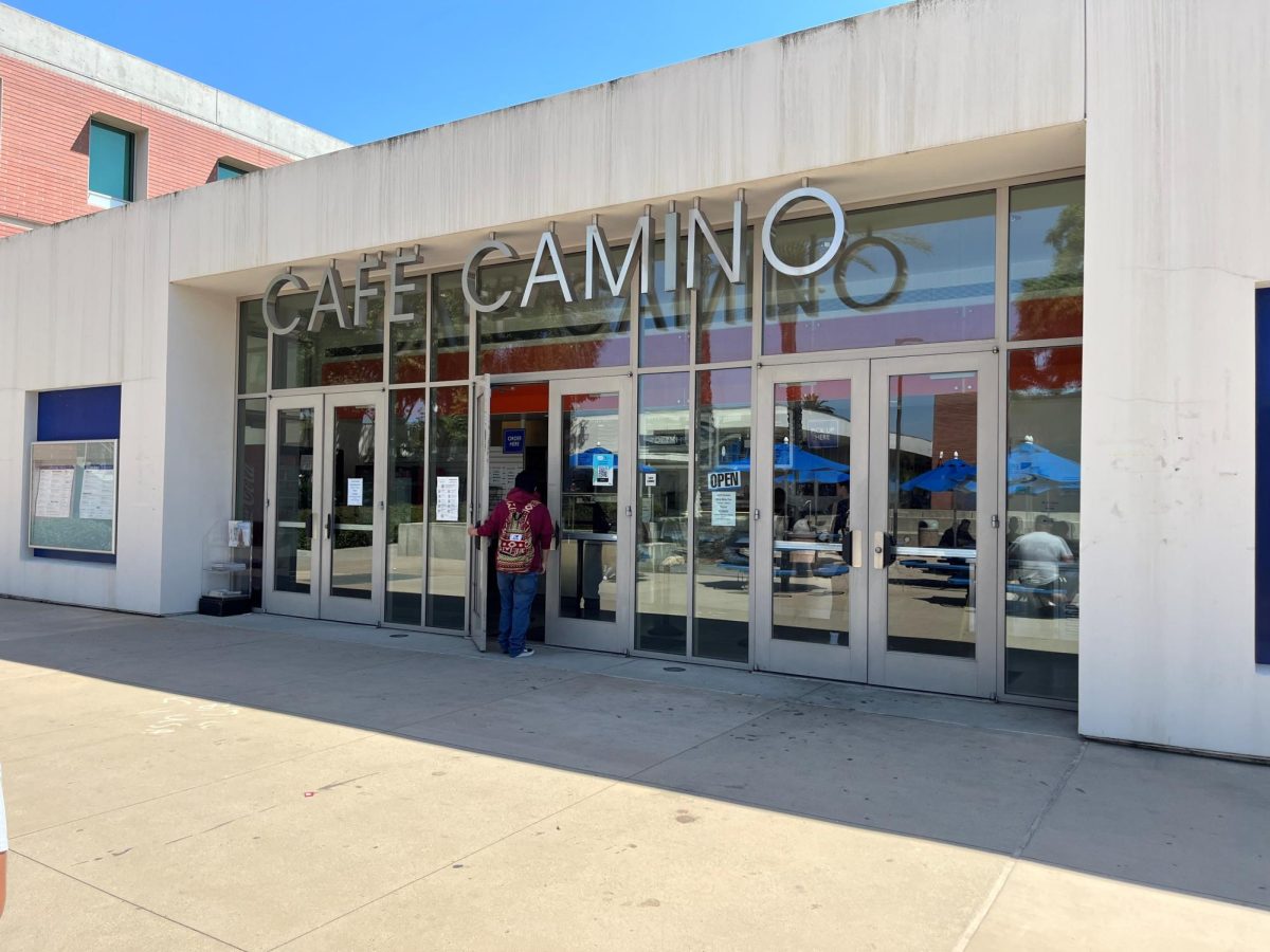 An El Camino College student enters Café Camino on Thursday Aug 31 for a meal. The Café has added new breakfast items for the fall 2023 semester. (Delfino Camacho | The Union) Photo credit: Delfino Camacho