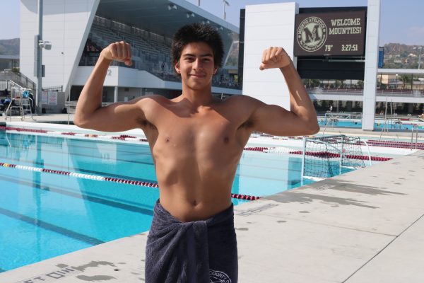El Camino Water Polo Player Marc Bagarin poses for a photo at Mount San Antonio College on Friday, Sept. 15, 2023. (Joseph Ramierz | The Union)