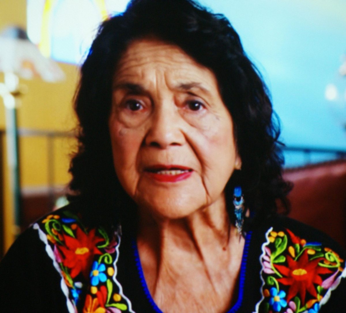 A+still+taken+from+the+documentary+Dolores+about+Mexican-American+leader+and+civil+rights+activist+Dolores+Huerta%2C+93%2C+the+photo+was+taken+from+the+screen+on+Wednesday%2C+Sept.+27.+%28Courtesy+of+Alexis+Ponce%29