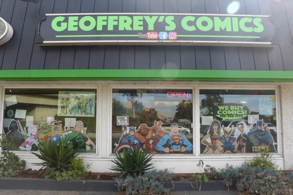 The exterior of Geoffrey’s Comics is a well-known sight to many El Camino College students. Located just west of the campus, Geoffrey’s Comics originally opened in Gardena in 1979. (Delfino Camacho | Warrior Life)