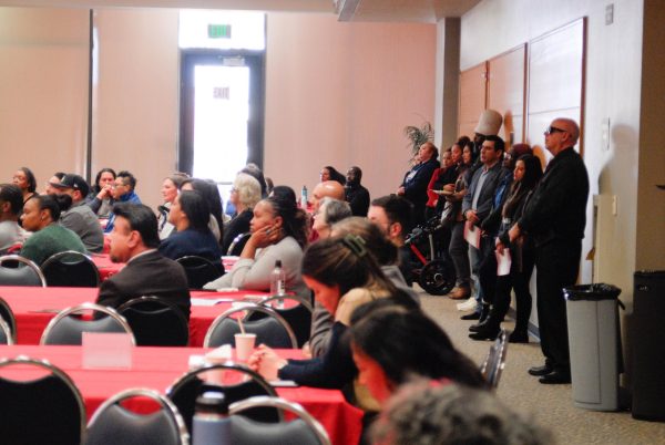 Over 75 El Camino faculty and staff attended the Parrish Geary Celebration of Life service at the El Camino College East Dining Room on Monday, Feb. 12. (Osvin Suazo | The Union)