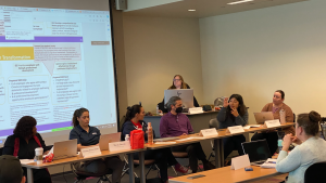 The Academic Senate discusses the feedback needed for the implementation of the new microsite on El Camino Colleges website during the Tuesday, March 5 meeting. (Jolan Marney | The Union)