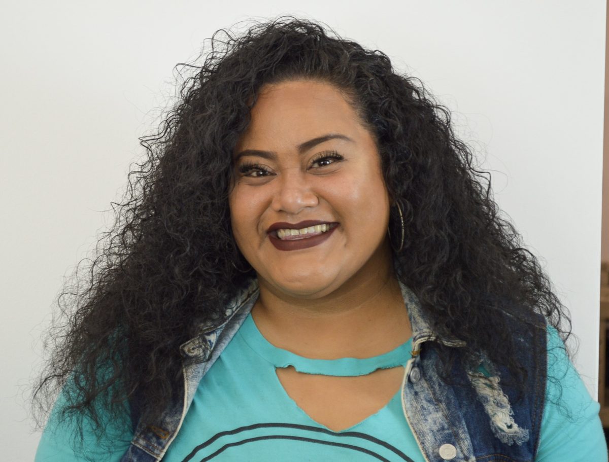 Mele Makalo, student success coordinator for MANA and El Camino College's Distinguished Women Award recipient, poses at her office on Thursday, March 21. MANA is a program dedicated to helping Native Hawaiian and Pacific Islander students succeed. (Caleb Smith | The Union)