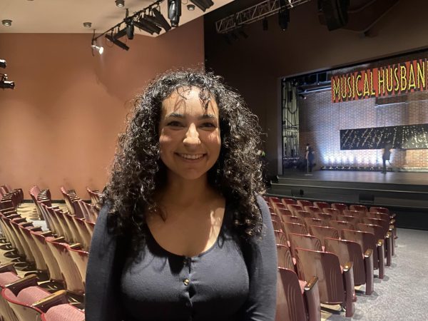 Alexa De La Peña, 25, an applied voice student, gets ready to make her debut as Mary Flynn before the Saturday, March 9 evening show of "Merrily We Roll Along" at the Campus Theatre. (Olivia Sullivent | The Union)