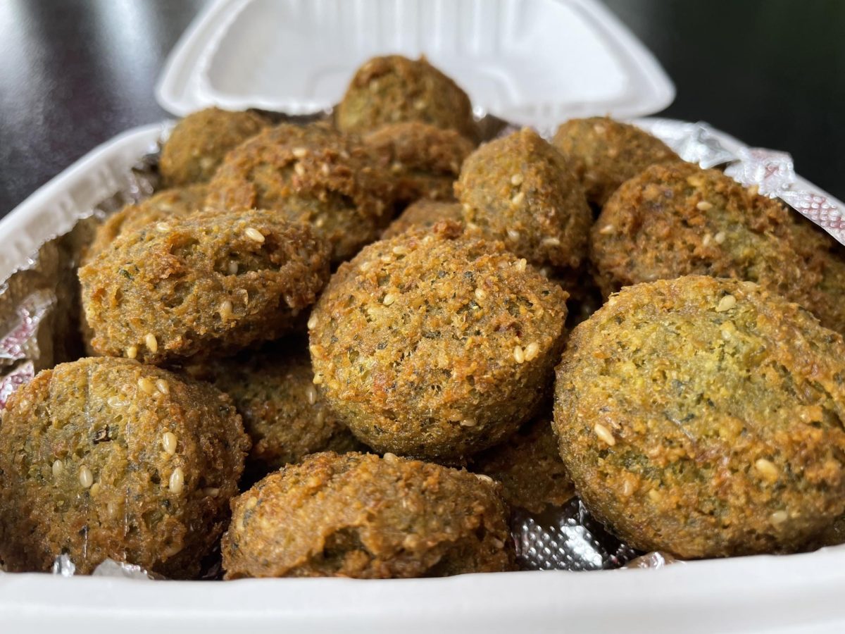 Falafel is one of many halal foods sold by King Mediterrano, located in Torrance near El Camino College. Falafel is a deep-fried ball or patty made from legumes. (Joshua Flores | The Union)