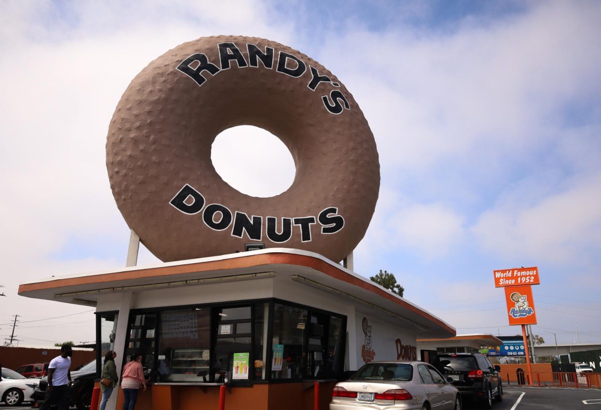 Located in the city of Inglewood in between La Cienega Blvd. and W. Manchester Blvd, Randys Donuts is not only a local staple, but well known nationally and internationally due to being featured in several movies, including blockbusters like Iron Man 2 and 2012. (Delfino Camacho | Warrior Life)