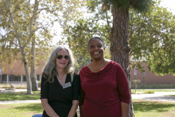 Two important staff members at the banner event Oct 10 mid-afternoon. The banner event hosted by El Camino to promote their resource programs near their library. (Susana Reyes | The Union)